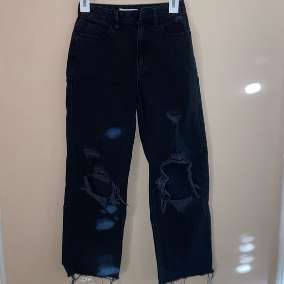 Pacsun pants black denim bottoms y2k fashion street wear vintage boyfriend jeans - Picture 10 of 13